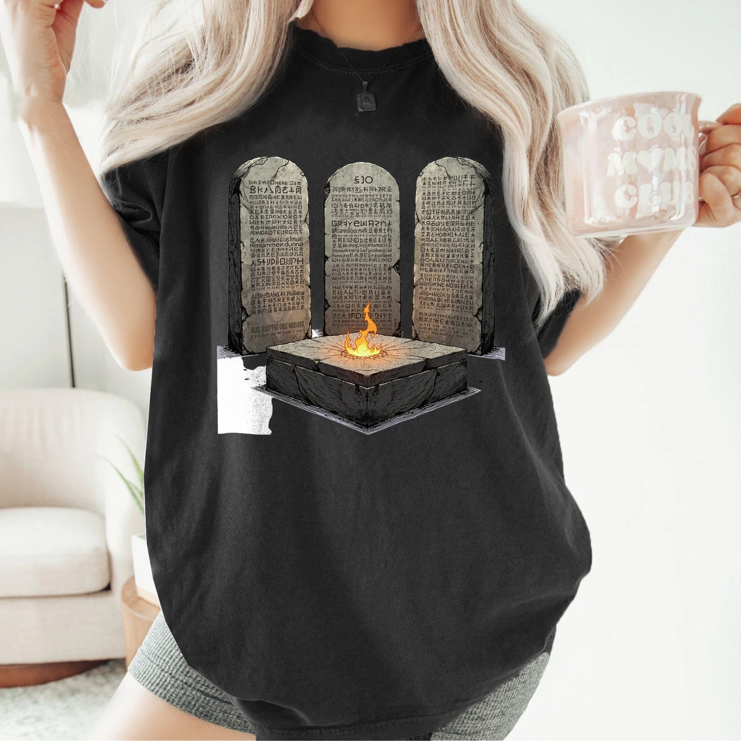 Vintage Sports Cotton Daily Tshirt Retro Cartoon Prints Tombstone Design Casua l T Shirts Fashionable For Women's Tee Gym Ready