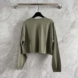 2025 New Spring And Summer Women's Solid Color Round Tie Letter Loose Comfortable Fashion Simple Matching Top HL093