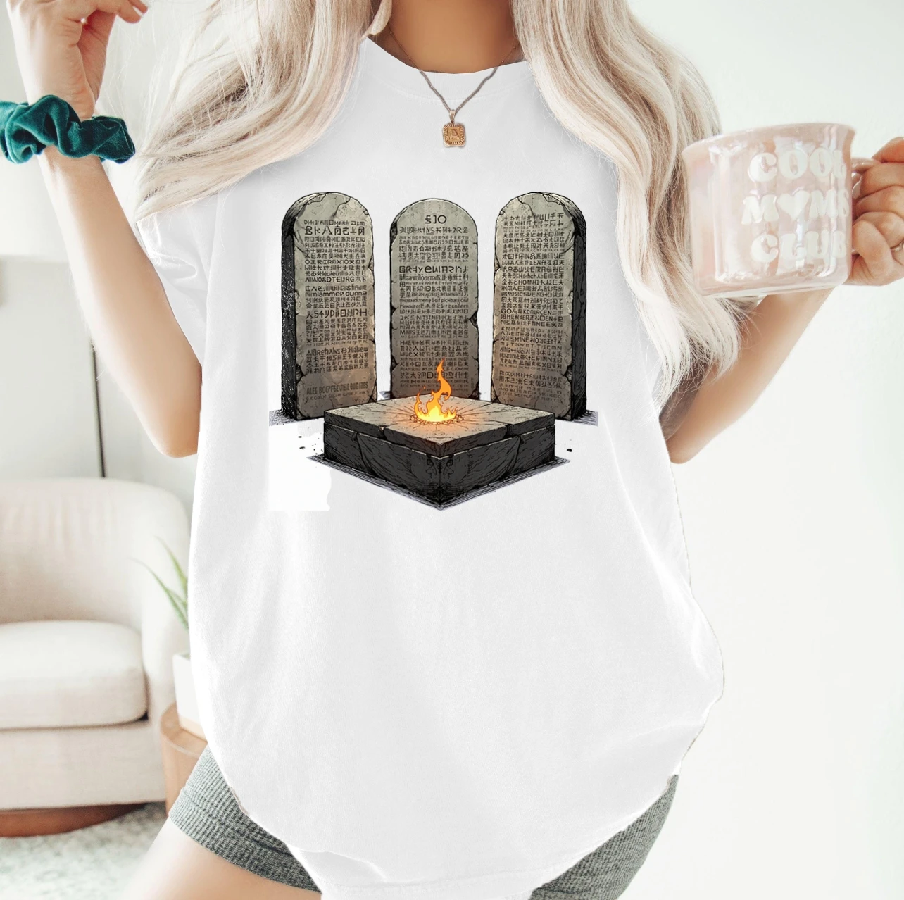 Vintage Sports Cotton Daily Tshirt Retro Cartoon Prints Tombstone Design Casua l T Shirts Fashionable For Women's Tee Gym Ready - Image 2