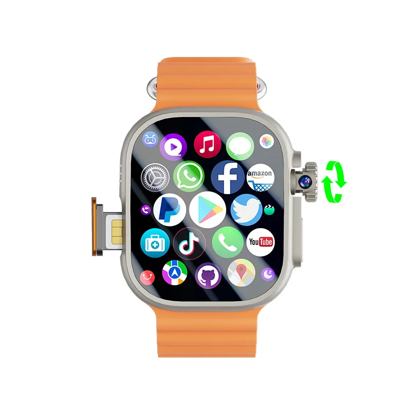 DW100 Ultra Smartwatch 4G/5G AMOLED Smartwatch with Rotating Camera 8GB+128GB GPS/WiFi/NFC/SIM Android 8.1 Sport Watch - Image 8