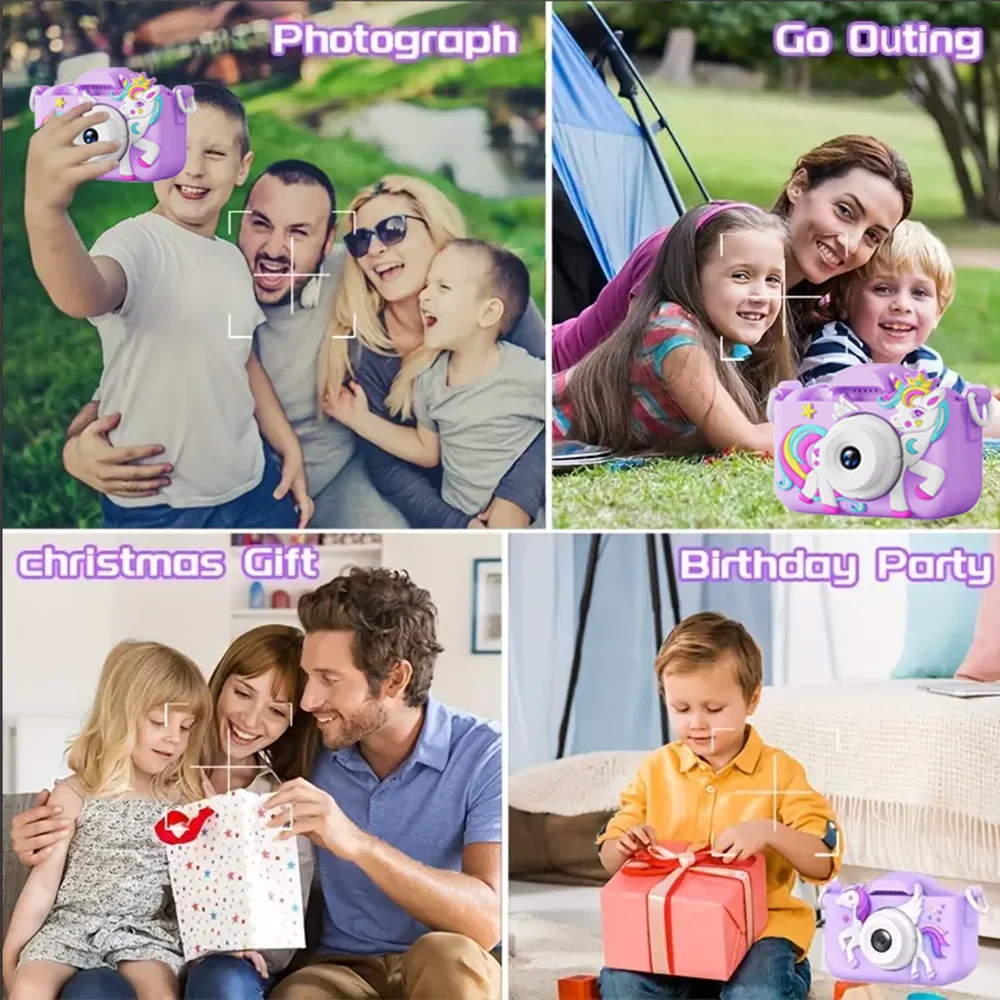 Kids Camera Toys for Boys Girls Selfie HD Digital Video Shockproof Camcorder Christmas Birthday Girls 32GB Card Included - Image 4