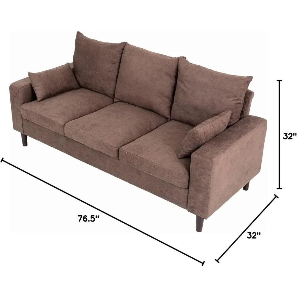 3 Seater Sofa with Ottoman Footstool Sofa Set, L Shape Corner Convertible Chaise Sofa,Couch Furniture for Living Room - Image 2