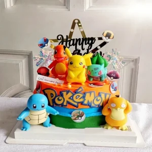 13Pcs/set Pokemon Cake Topper Party Anime Figure Pikachu Happy Birthday Pokemon Cake Decoration Ornaments Supplies Boy Kids Gift