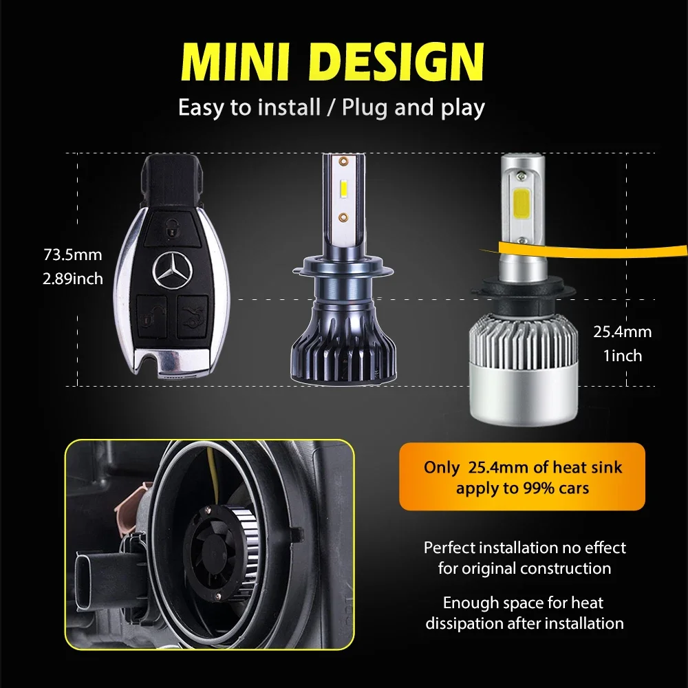 Car Headlight 18000LM 80W CSP H4 LED H7 H1 H3 H8 H11 9005 HB3 9006 HB4 880 881 H27 Car Auto Headlamp Led Lights for Car 12V - Image 4