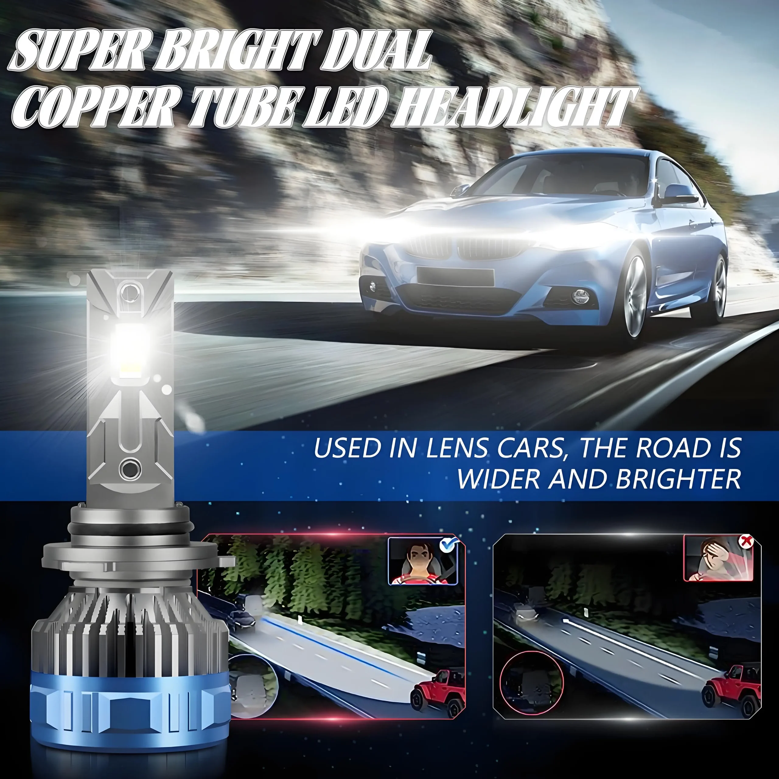 EAGLEVISION Led Headlight Lamp Bulb for Cars H4 Turbo Canbus 12v 24v 1800W High Power Lamp HB3 HB4 9012 H1 H4 H7 H11 H13 - Image 6