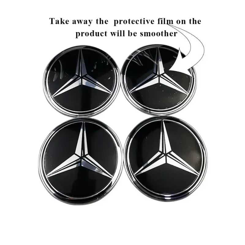 75mm Car Wheel Hub Emblem Sticker for Mercedes Benz W203 W204 W205 W209 W210 W211 W212 W176 W166 W163 W221 Auto Rim Center Decal - Image 3