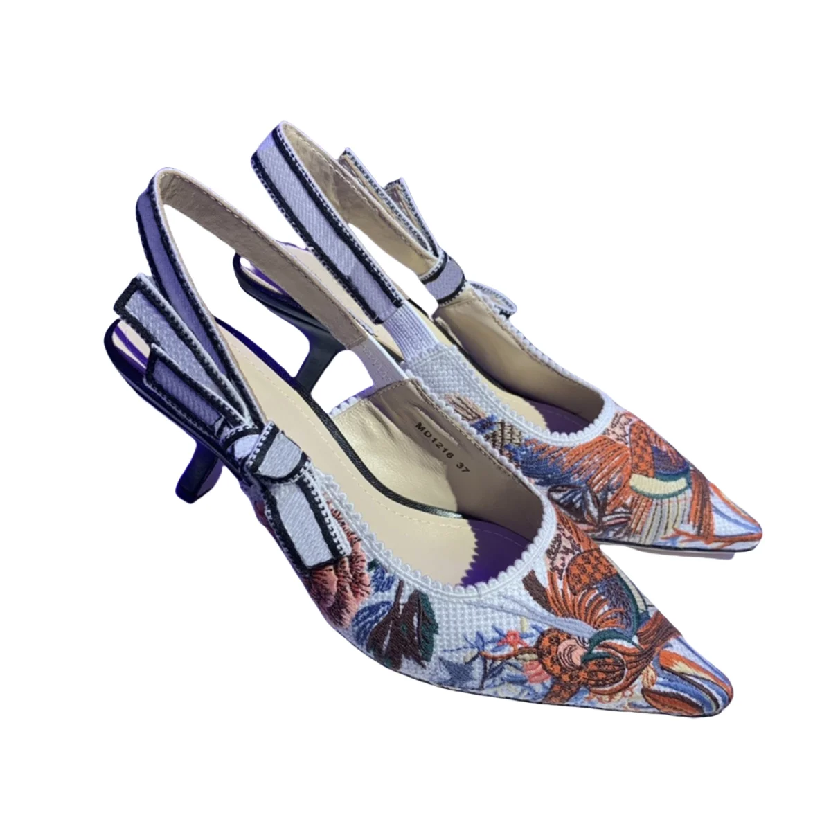 Top Quality Luxury Womens Sandal Casual Lace Flat Fashion Embroidered Muller Shoes Designer Silk Leather Soled High Heel - Image 4