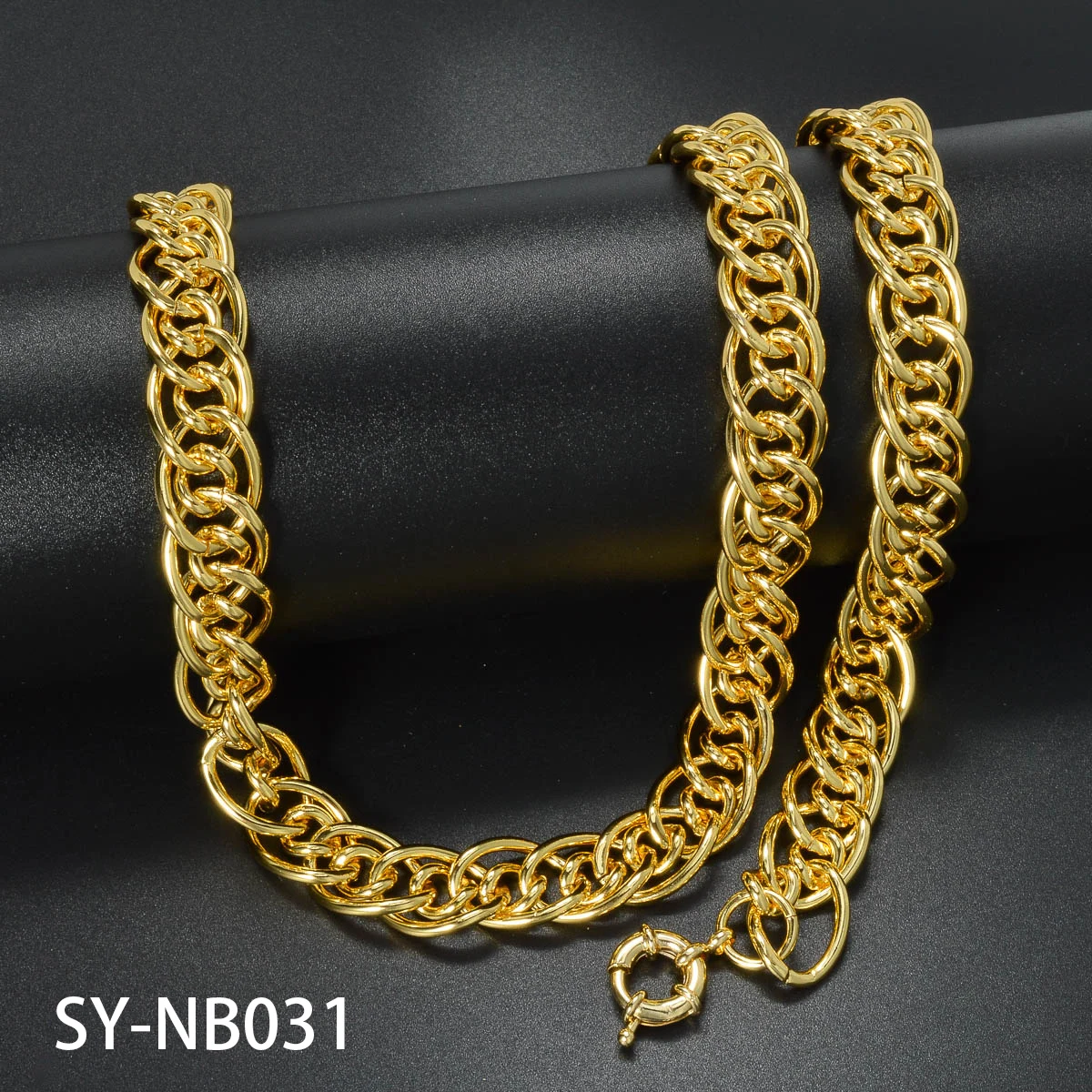 Sunny 18k Gold Plated Jewelry Copper Chain Necklace Multi Oval Hoop Bracelets Men Fashion Twist Hand Jewellery Women Luxury Set - Image 6