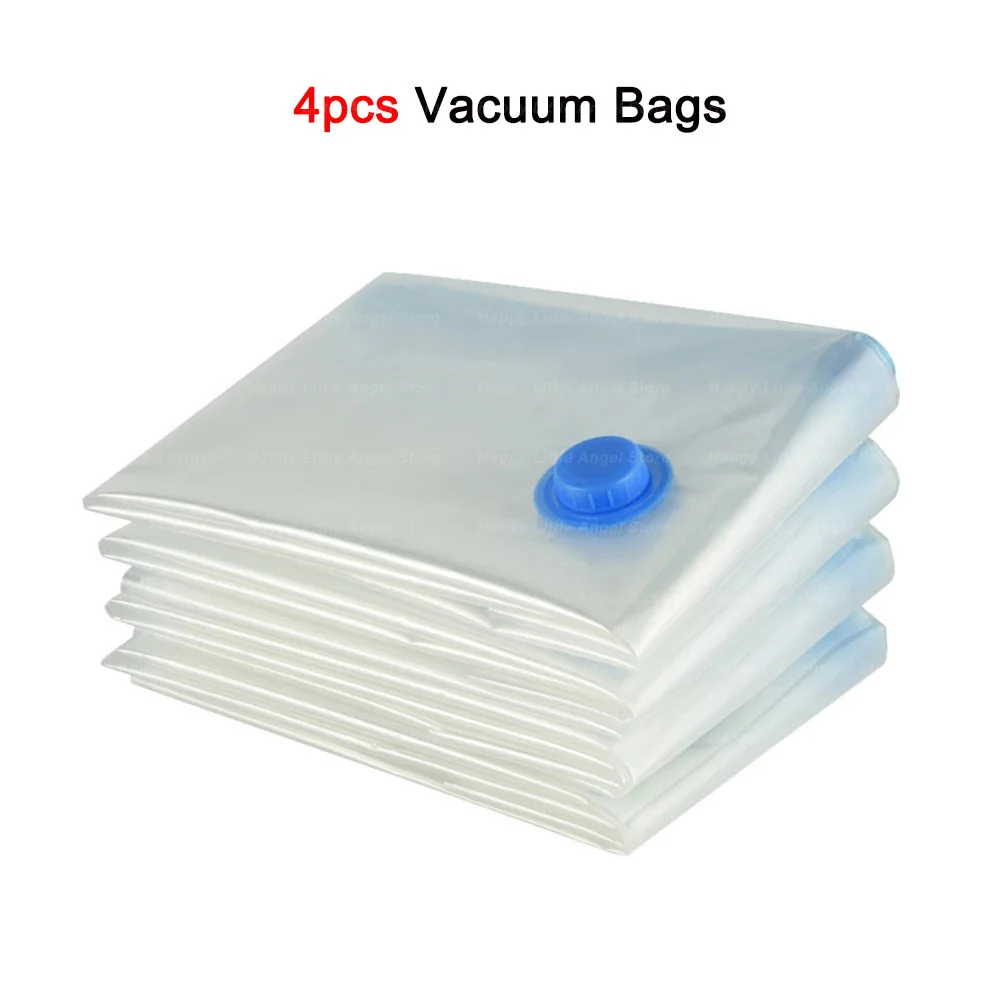 4pcs Reusable Vacuum Bags Transparent Folding Compressed Space Saving Vacuum Bag for Clothes Large Travel Container - Image 9