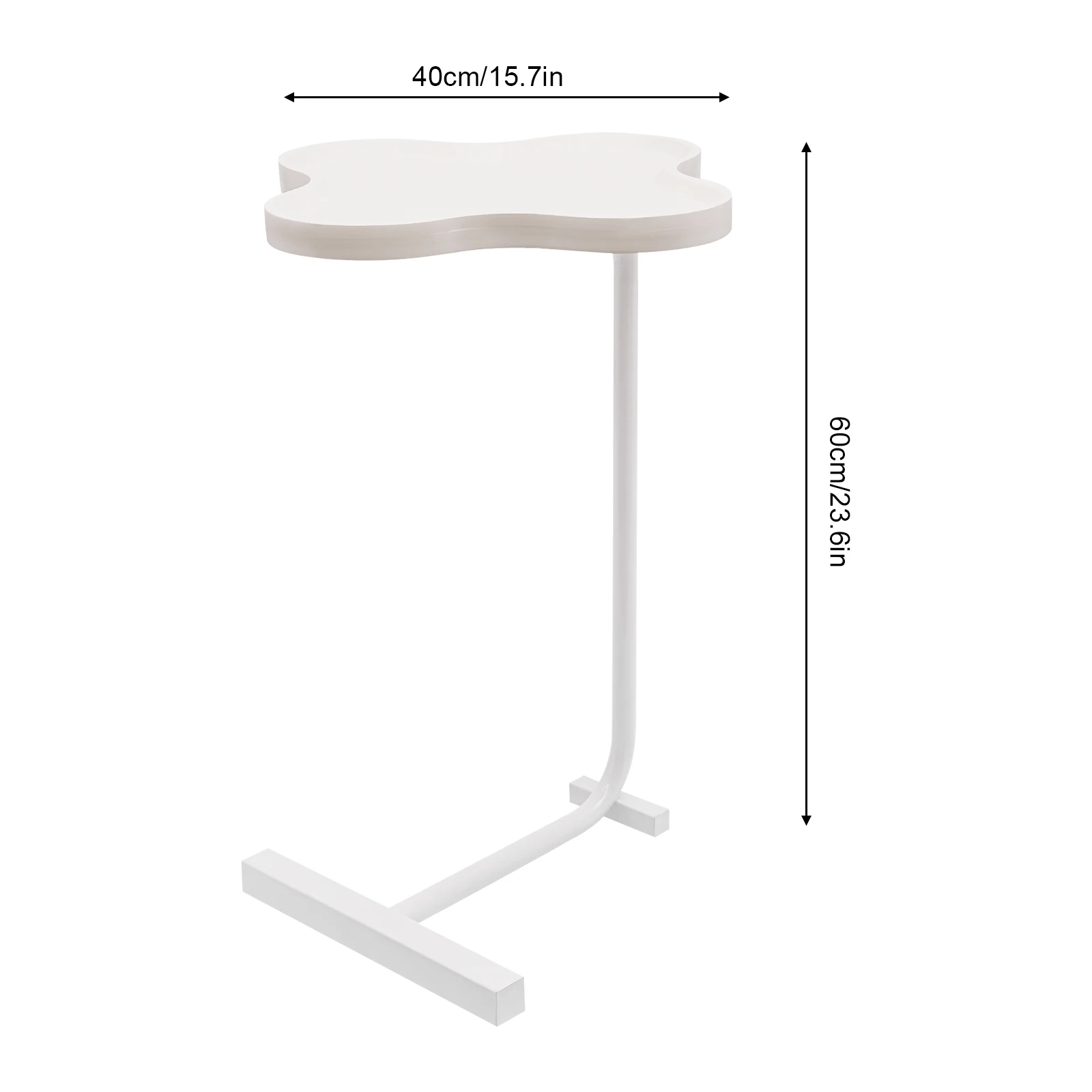 White Flower Shape Side Table Metal Storage Shelf Space Saving Coffee Table Modern Living Room Bedroom Decorative Furniture - Image 7