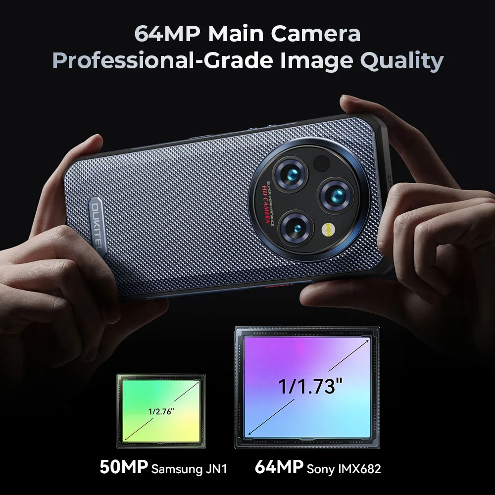 Oukitel WP35 Rugged Smartphone, 5G, 11000mAh, 24GB + 256GB, Andiron 14, 64 MP, NFC Cell Phone - Image 3