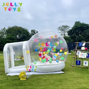 JOLLY TOYS Balloon inflatable bubble house with trampoline and transparent dome PVC material  with blower