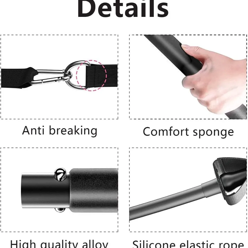 Resistance Bands Set with Fitness Bar Workout Gym Pull Rope Yoga TPE or Latex Tube Sports Elastic Exercise Equipment for Home - Image 5