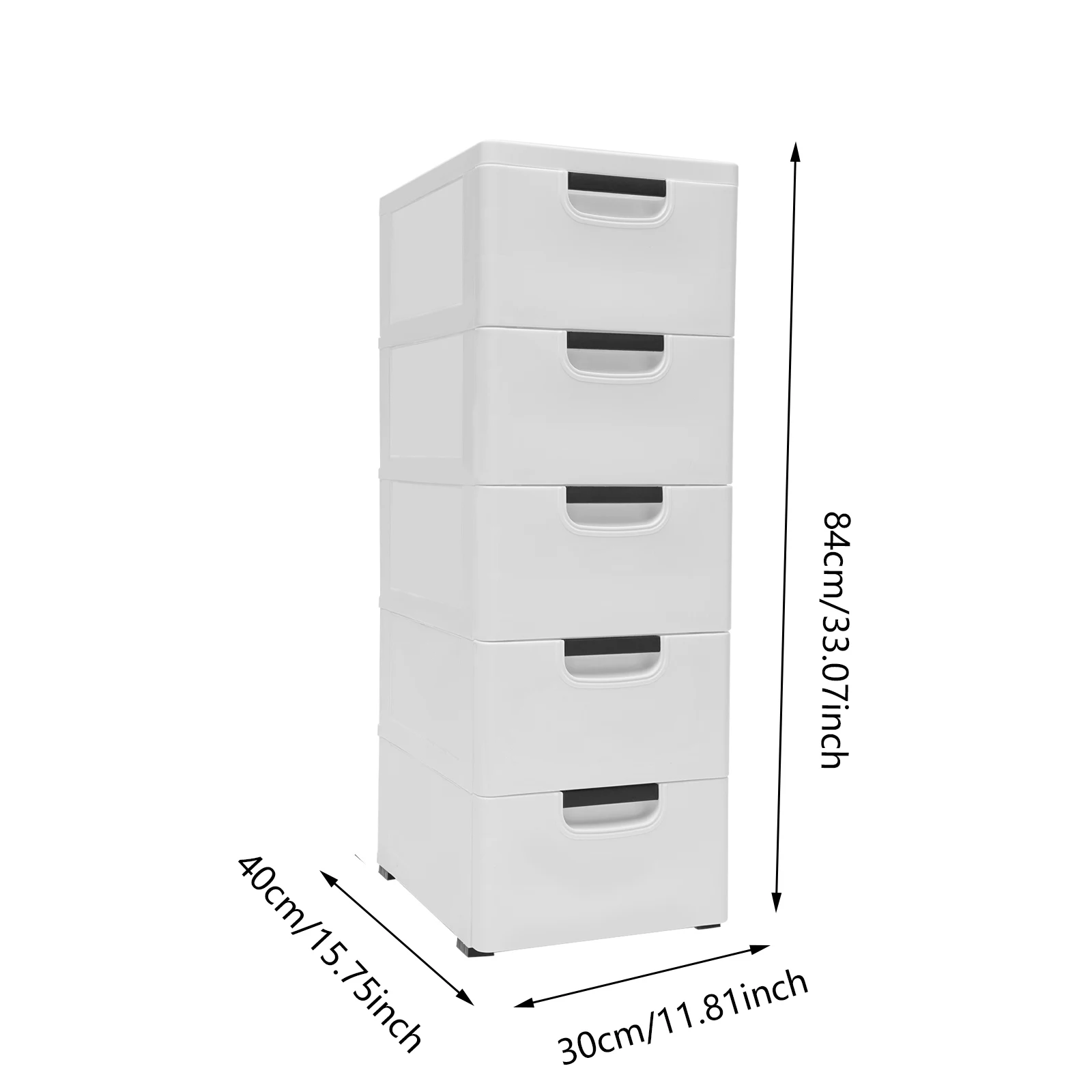 Plastic Drawers Dresser Storage Cabinet with 5 Drawers Closet Tall Standing Bedside Furniture Nightstand End Table for Bedroom - Image 2