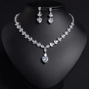 Luxury Bridal Jewelry Set Women Necklace And Earrings Set Cubic Zirconia CZ Wedding Jewellery Set Party Prom Accessories Gift
