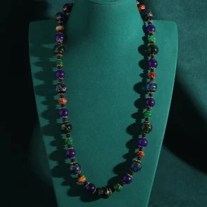 Vintage Jewellery Long Statement Black Blue Beads Necklace Woman African Weddings Elegant Charms Antique Luxury Designer 2025