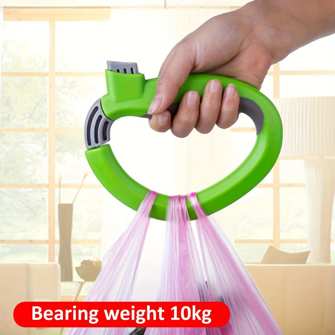 1 Piece One-Hand Self-Locking Bag Holder for Grocery Shopping-Convenient and Secure Grip for Easy Carrying