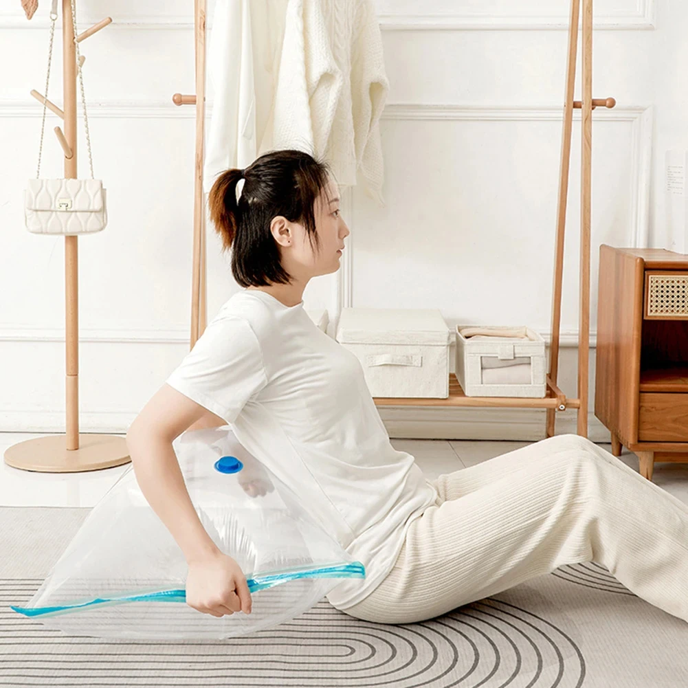 4pcs Reusable Vacuum Bags Transparent Folding Compressed Space Saving Vacuum Bag for Clothes Large Travel Container - Image 2